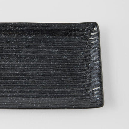 Sashimi Plate 33cm Black Contour Glaze.