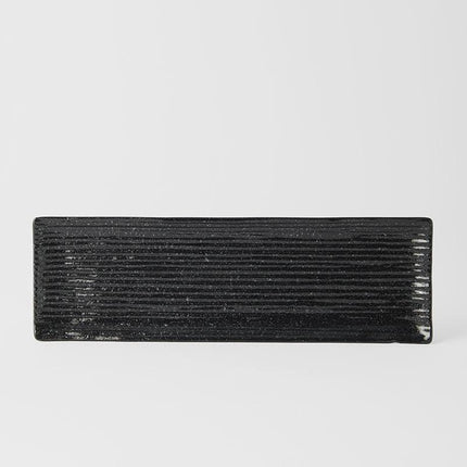 Sashimi Plate 33cm Black Contour Glaze.