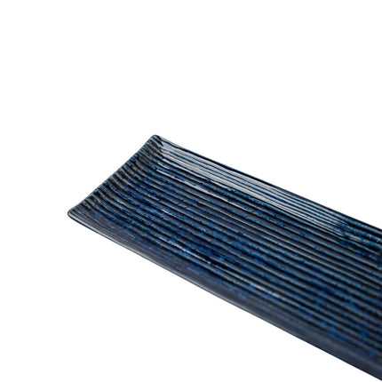 Sashimi Plate 33.2cm Blue Contour Glaze.
