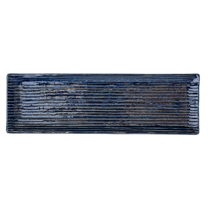 Sashimi Plate 33.2cm Blue Contour Glaze.