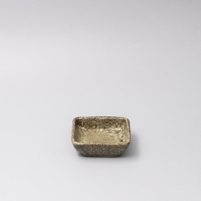 Sauce Dish Square 8cm Sage Glaze.