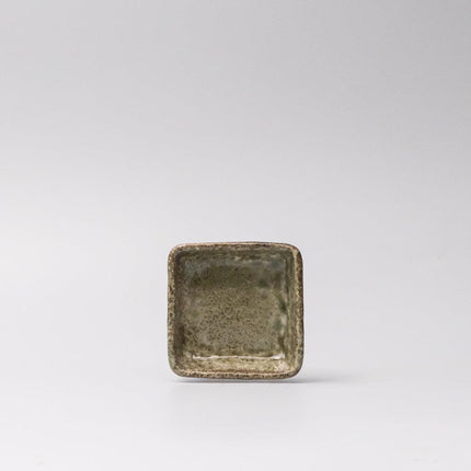 Sauce Dish Square 8cm Sage Glaze.