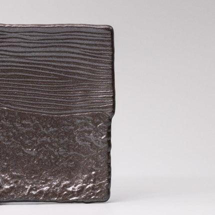 Platter Rectangular 32cm Matte Black Glaze.