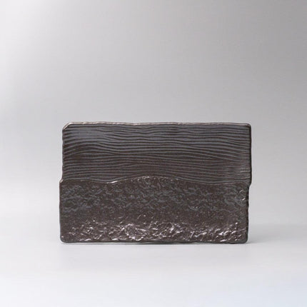 Platter Rectangular 32cm Matte Black Glaze.
