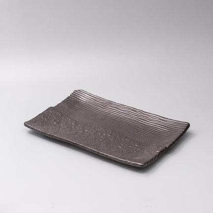 Platter Rectangular 32cm Matte Black Glaze.