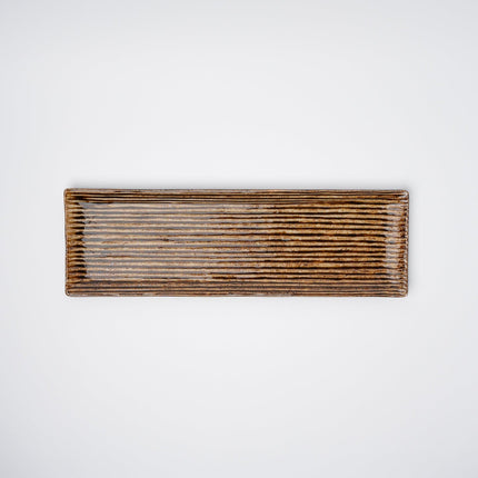 Sashimi Plate 33.2cm Amber Contour Glaze.