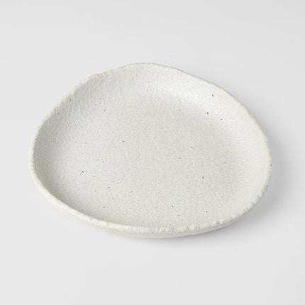 Onigiri Shaped Plate 25cm Shell White Glaze.