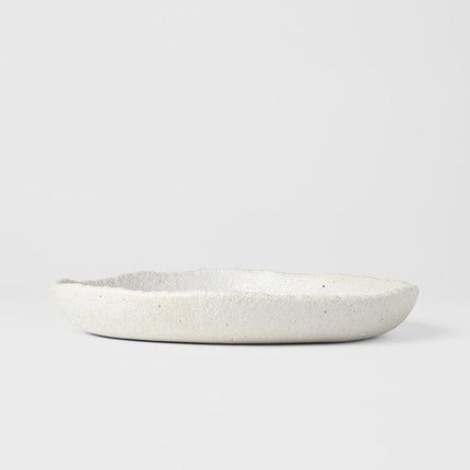 Onigiri Shaped Plate 25cm Shell White Glaze.