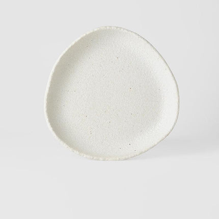 Onigiri Shaped Plate 25cm Shell White Glaze.