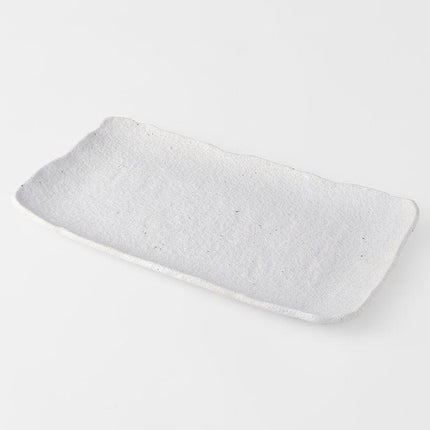 Platter Rectangular 35cm Shell White Glaze.