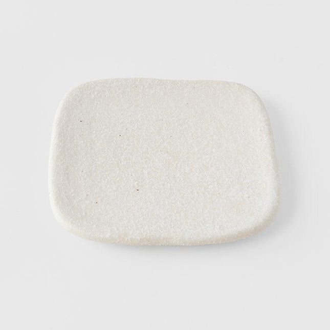 Plate Square 19cm Shell White Glaze.