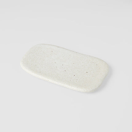 Plate Rectangular 22cm Shell White Glaze.