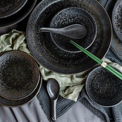 Plate High Rim 22cm Black Pearl Glaze.