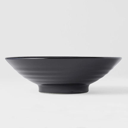 Ramen Bowl 24.5cm Black Wave Glaze.