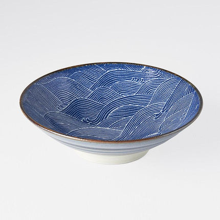 Ramen Bowl 24.5cm Traditional Wave Design.