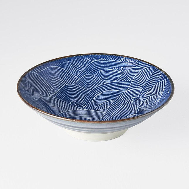Ramen Bowl 24.5cm Traditional Wave Design.