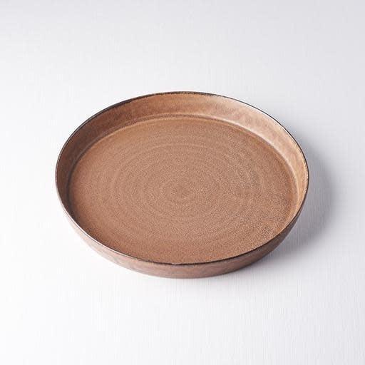 Plate High Rim 25cm Toffee Glaze.