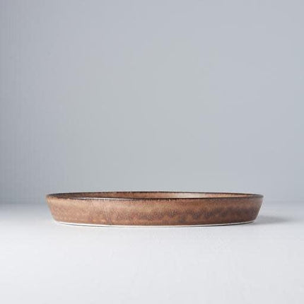 Plate High Rim 25cm Toffee Glaze.