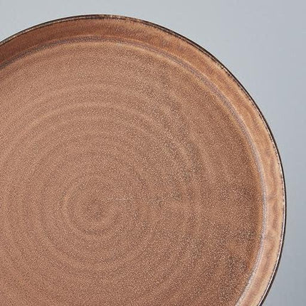 Plate High Rim 25cm Toffee Glaze.