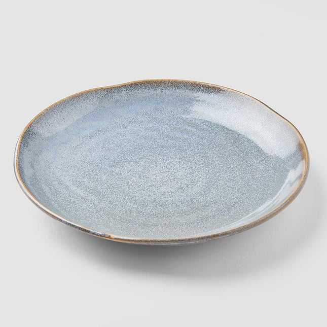 Plate Organic 23cm Steel Grey Glaze.
