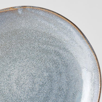 Plate Organic 23cm Steel Grey Glaze.
