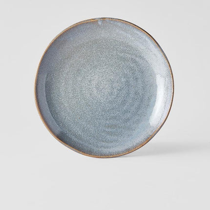 Plate Organic 23cm Steel Grey Glaze.