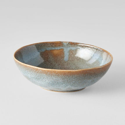 Bowl Oval 14cm Steel Grey Glaze.