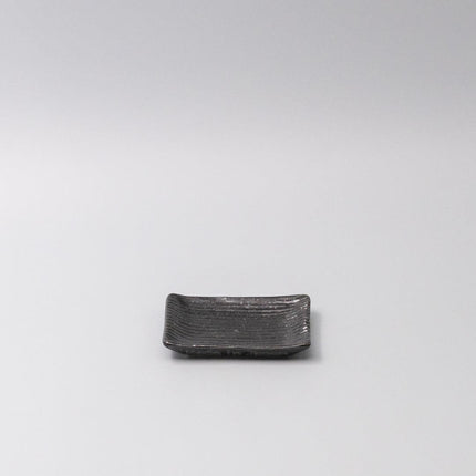 Sauce Dish 10cm Mamezara Black Contour Glaze.