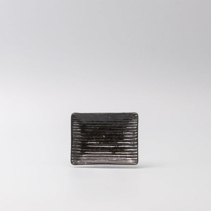 Sauce Dish 10cm Mamezara Black Contour Glaze.