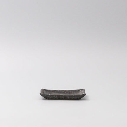 Sauce Dish 10cm Mamezara Black Contour Glaze.