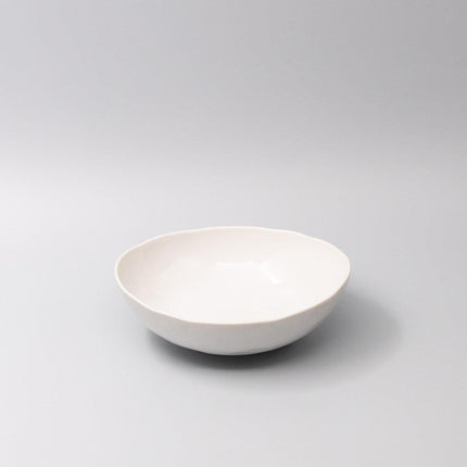 Bowl Oval 20cm Parchment White Glaze.