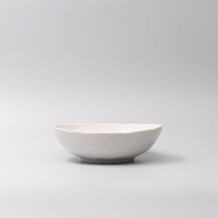 Bowl Oval 20cm Parchment White Glaze.