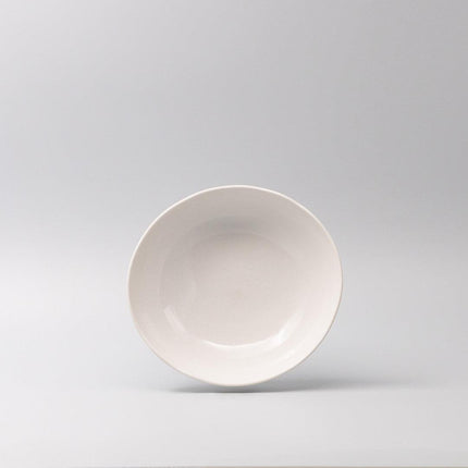 Bowl Oval 20cm Parchment White Glaze.