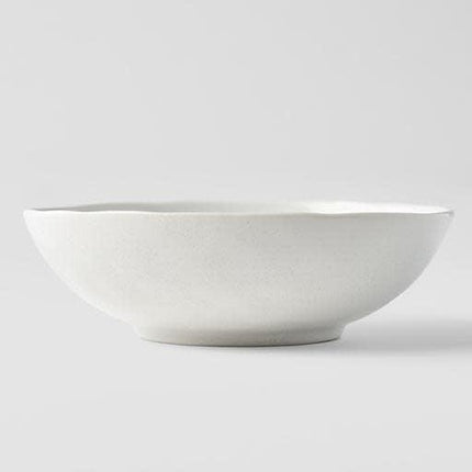 Bowl Oval 16cm Parchment White Glaze.