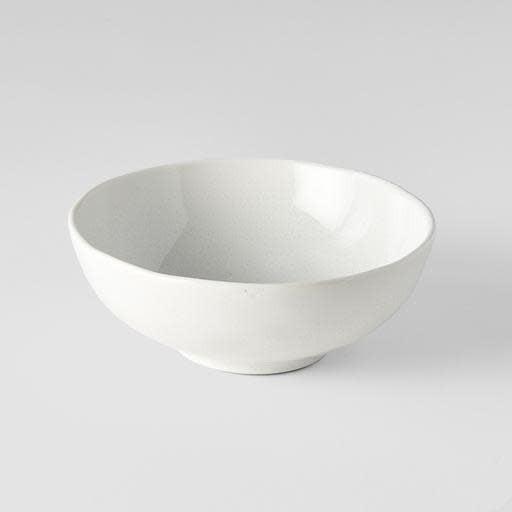 Bowl Oval 14cm Parchment White Glaze.