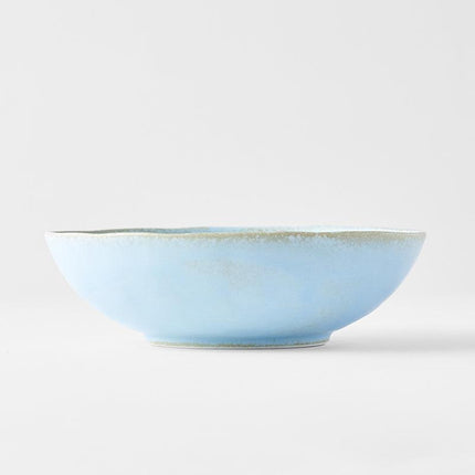 Bowl Oval 16.5cm Soda Blue Glaze.