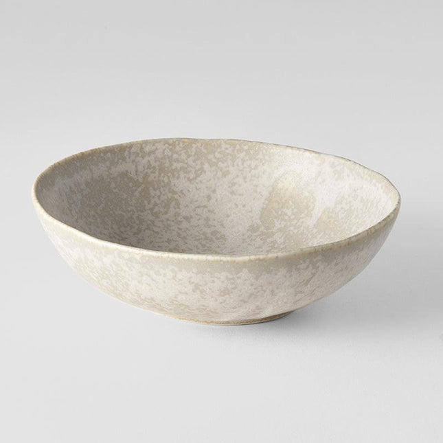Bowl Oval 16.5cm White Fade Glaze.