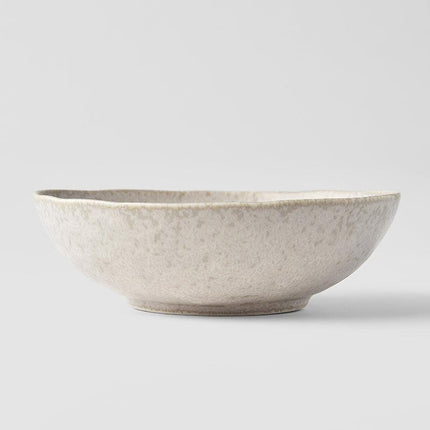 Bowl Oval 16.5cm White Fade Glaze.