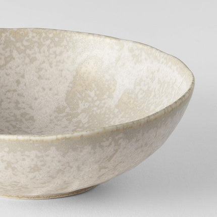 Bowl Oval 16.5cm White Fade Glaze.