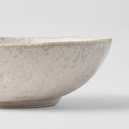 Bowl Oval 16.5cm White Fade Glaze.