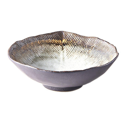 Bowl Irregular 22cm Akane Grey Glaze.