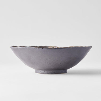 Bowl Irregular 22cm Akane Grey Glaze.