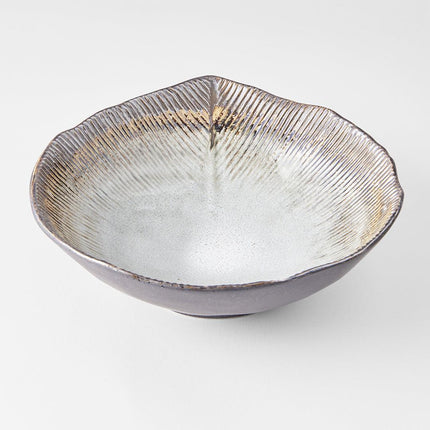 Bowl Irregular 22cm Akane Grey Glaze.