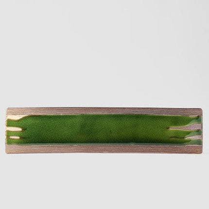 Platter Rectangular 52cm Earth Bright Green Glaze.