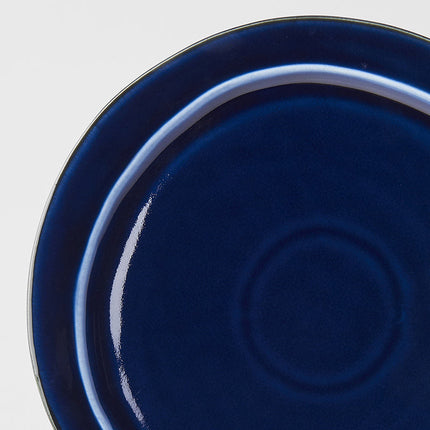 Plate Organic Flat 25.5cm Sapphire Blue Glaze.