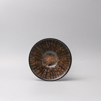 Bowl V shape 19cm Bronze Converging Line Glaze.