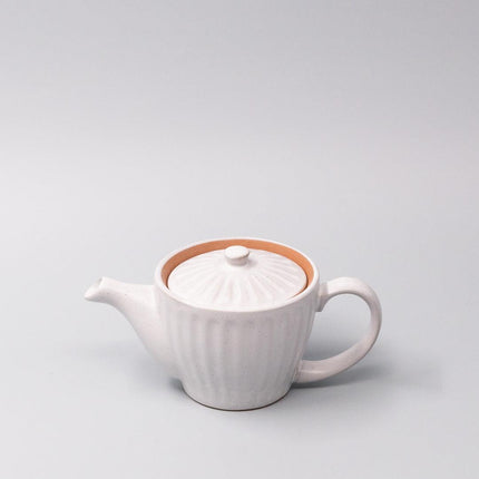 Teapot 480ml Speckled White Ridge Glaze.