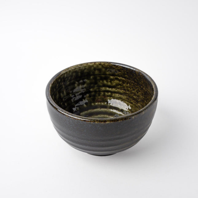 Udon Bowl 16cm Black Moss Glaze.