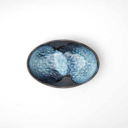 Organic Bowl Oval 16cm Storm Glaze.