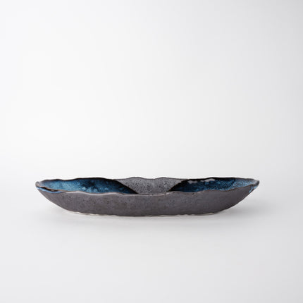 Organic Platter Oval 32cm Storm Glaze.